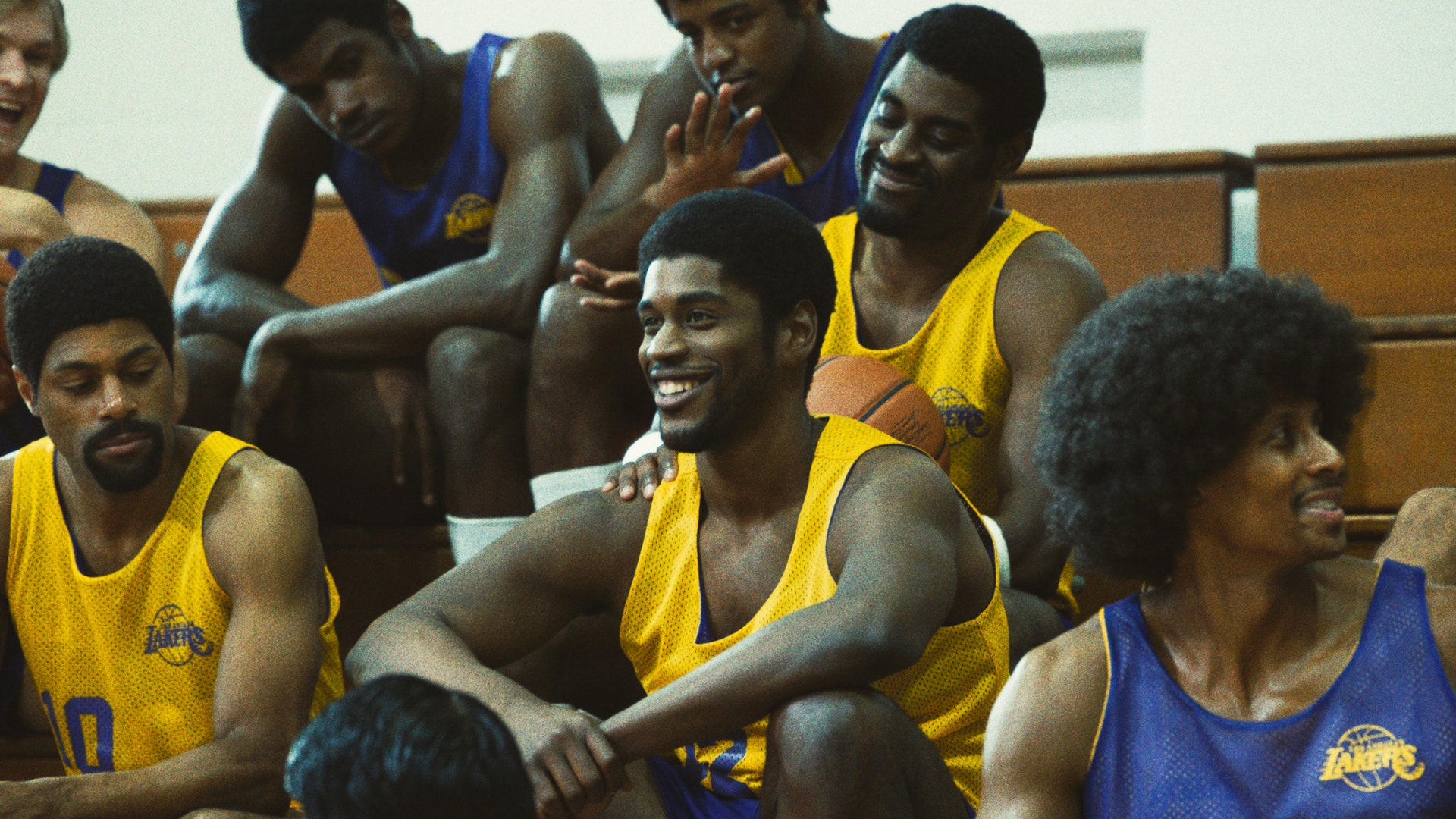 DeVaughn Nixon Quincy Isaiah and Delante Desouza in the second season of HBO's Winning Time The Rise of the Lakers Dynasty.